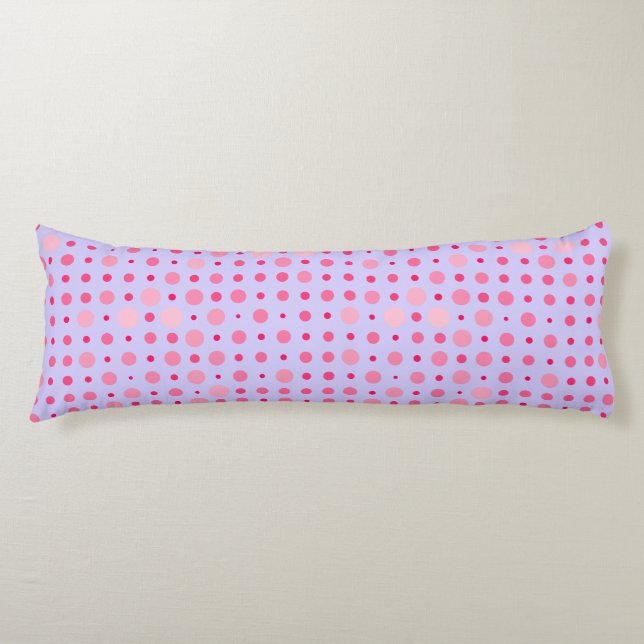 Polka Dot 01.Pink LPurple BG Seitenschläferkissen (Vorderseite)