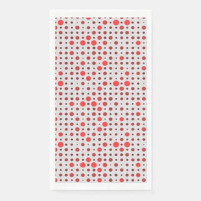 Polka Dot 01A.Red offwhite BG Serviette (Vorderseite)