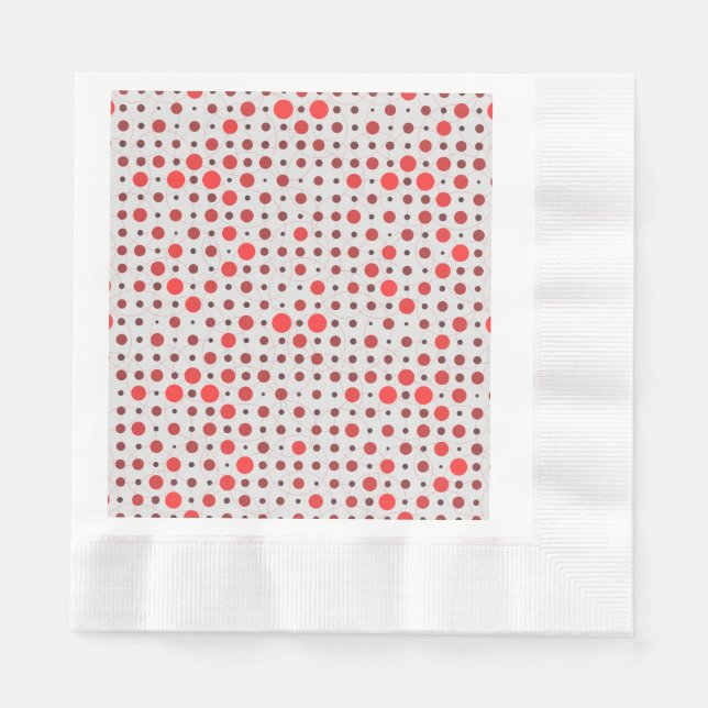 Polka Dot 01A.Red offwhite BG Serviette (Vorderseite)