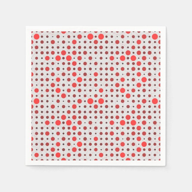 Polka Dot 01A.Red offwhite BG Serviette (Vorderseite)