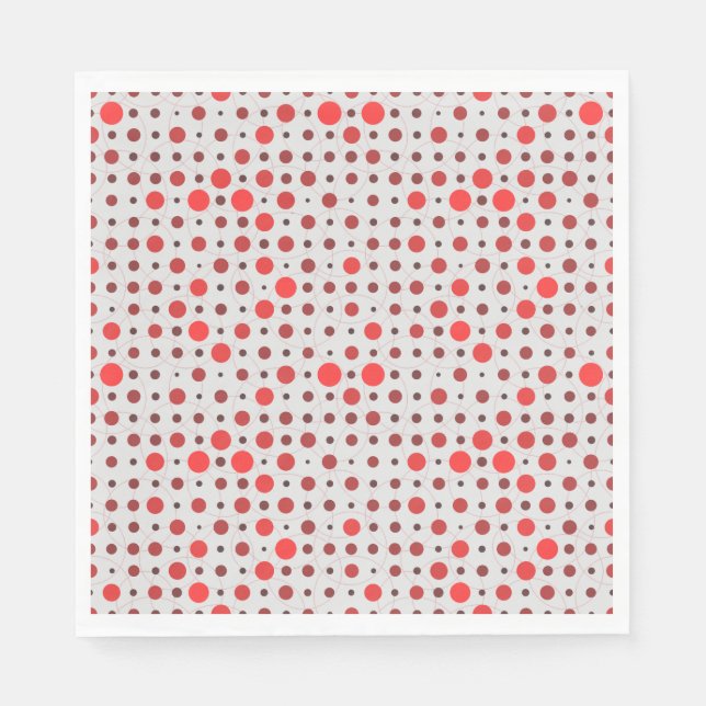 Polka Dot 01A.Red offwhite BG Serviette (Vorderseite)