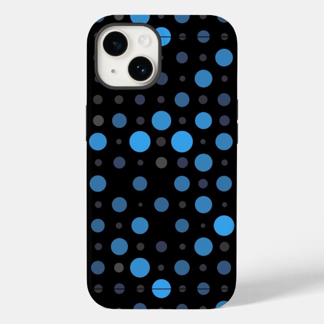 Polka Dot 01X.Blue Shade Black BG Case-Mate iPhone Hülle (Rückseite)