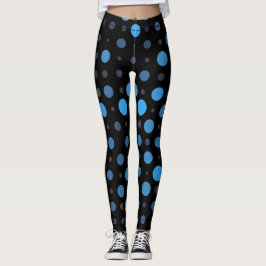 Polka Dot 01X.Blue Shade Black BG Leggings