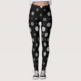 Polka Dot 01X.Gray Shade Black BG Leggings