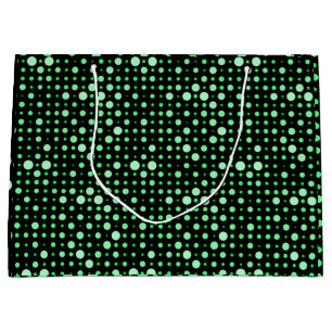 Polka Dot 02.Green. Black BG Große Geschenktüte