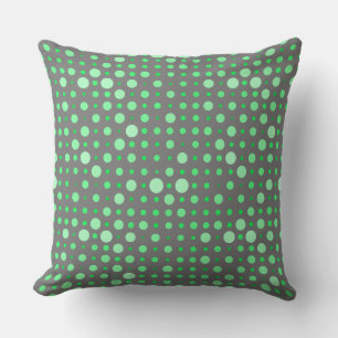 Polka Dot 02.Green. Gray BG Kissen