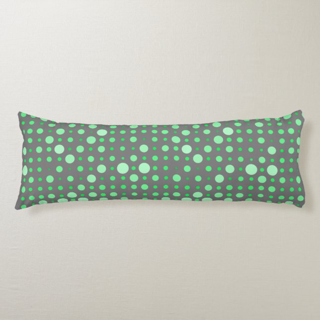 Polka Dot 02.Green. Gray BG Seitenschläferkissen (Vorderseite)