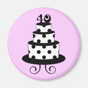 Polka Dot 40. Geburtstagskuchen Magnet