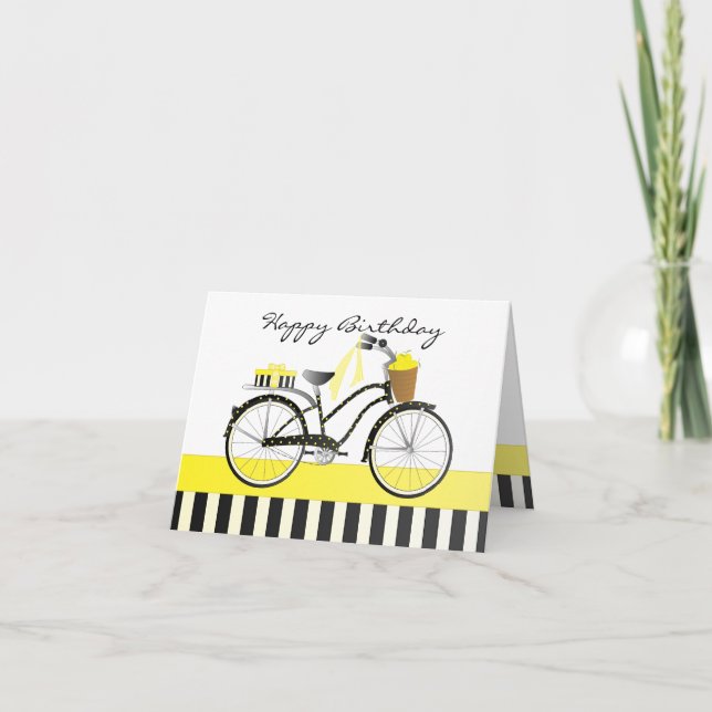 Polka Dot and Lemons Bicycle Karte (Vorderseite)