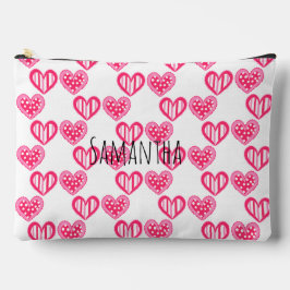 Polka Dot and Stripes Hearts Zubehörtasche