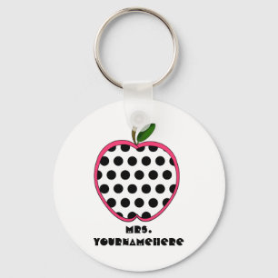 Polka Dot Apple Teacher Schlüsselanhänger