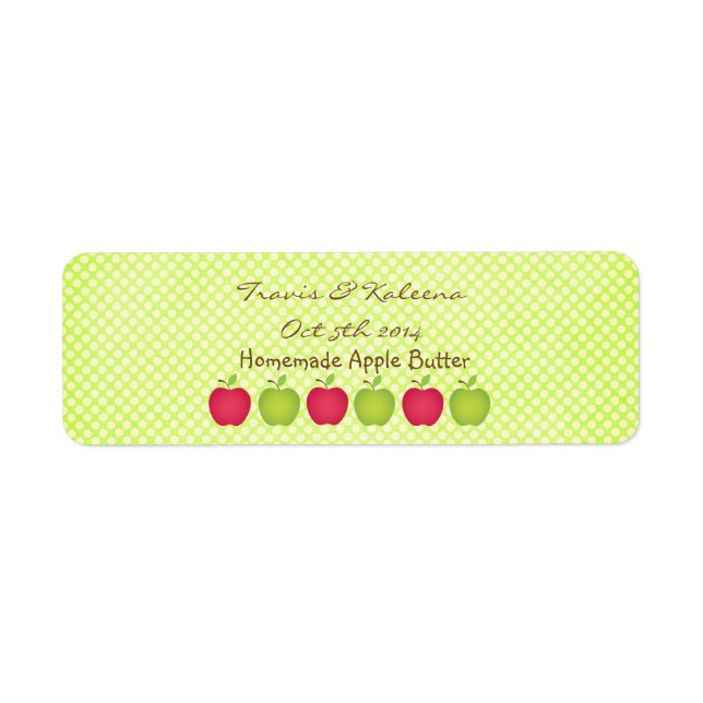 Polka Dot Apple Themed Gevor Label (Vorne)