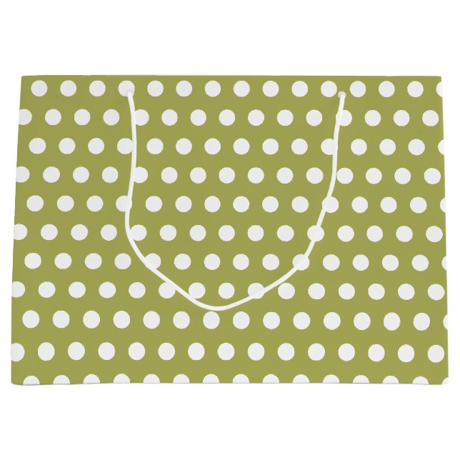 Polka Dot auf Green Große Geschenktüte (Vorderseite)