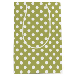 Polka Dot auf Green Mittlere Geschenktüte