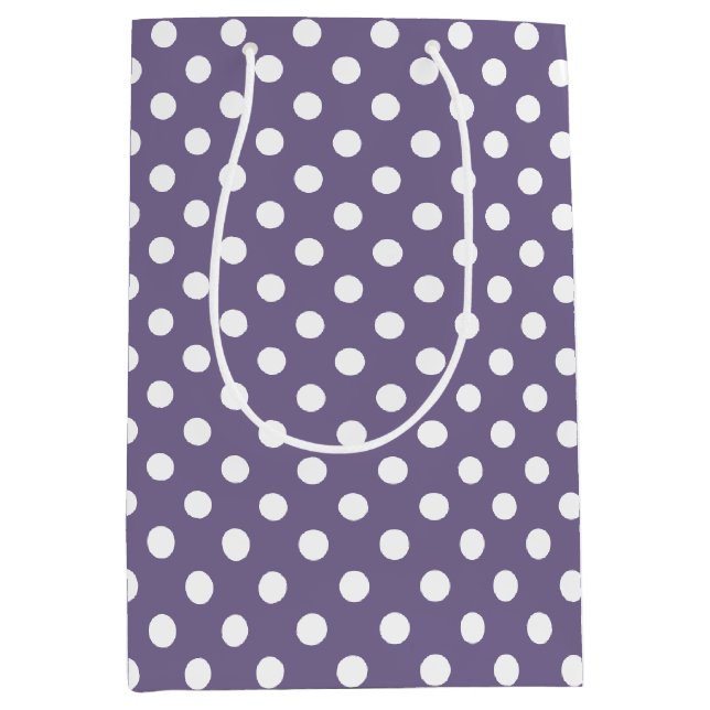 Polka Dot auf Lila Mittlere Geschenktüte (Vorderseite)