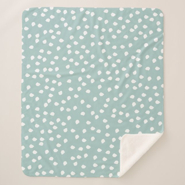 Polka Dot baby Aqua and White Sherpadecke (Vorderseite)