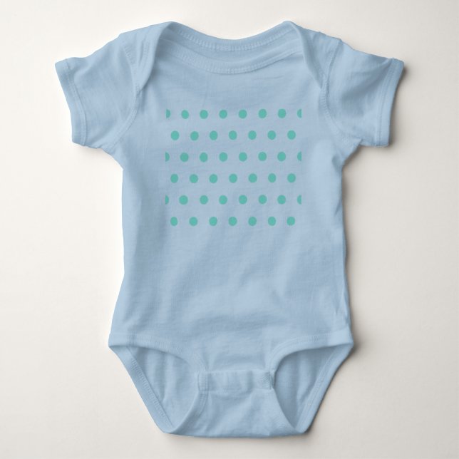 Polka Dot Baby Bodysuit (Lavender & Aqua) Strampler (Vorderseite)