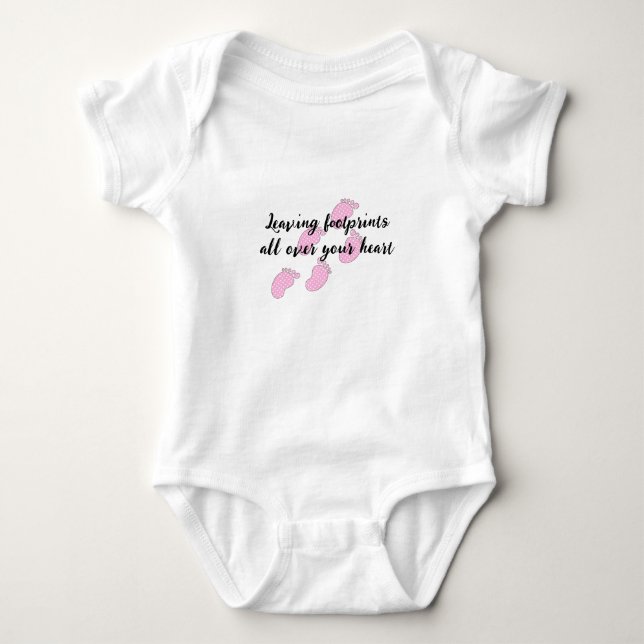 Polka Dot Baby Footprints Strampler (Vorderseite)