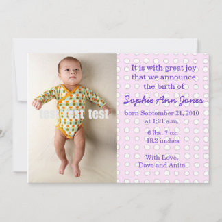 Polka Dot Baby Girl Ankündigung