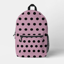 Polka Dot Backpack (rosa und schwarz) Bedruckter Rucksack