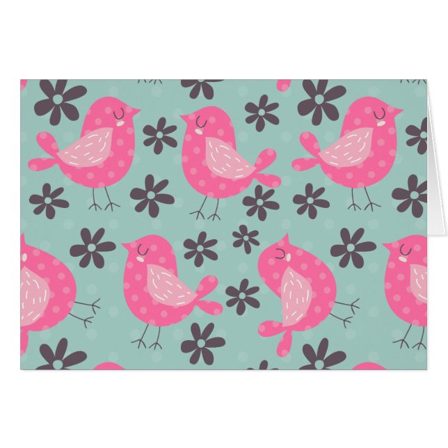Polka Dot Birds und Blume (Vorderseite (Horizontal))