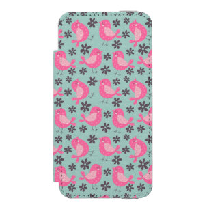 Polka Dot Birds und Blume Incipio Watson™ iPhone 5 Geldbörsen Hülle