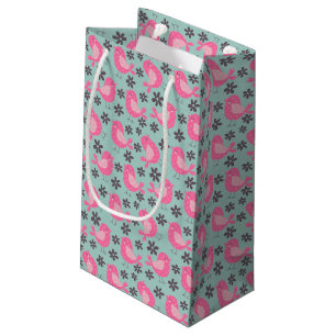 Polka Dot Birds und Blume Kleine Geschenktüte