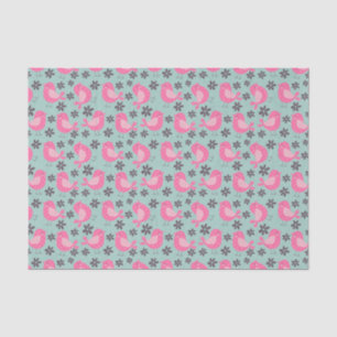 Polka Dot Birds und Blume Seidenpapier