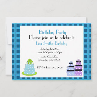Polka Dot Birthday Cake Party Einladung