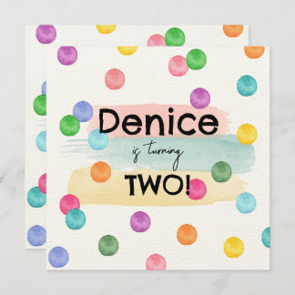 Polka Dot Birthday Party Einladung