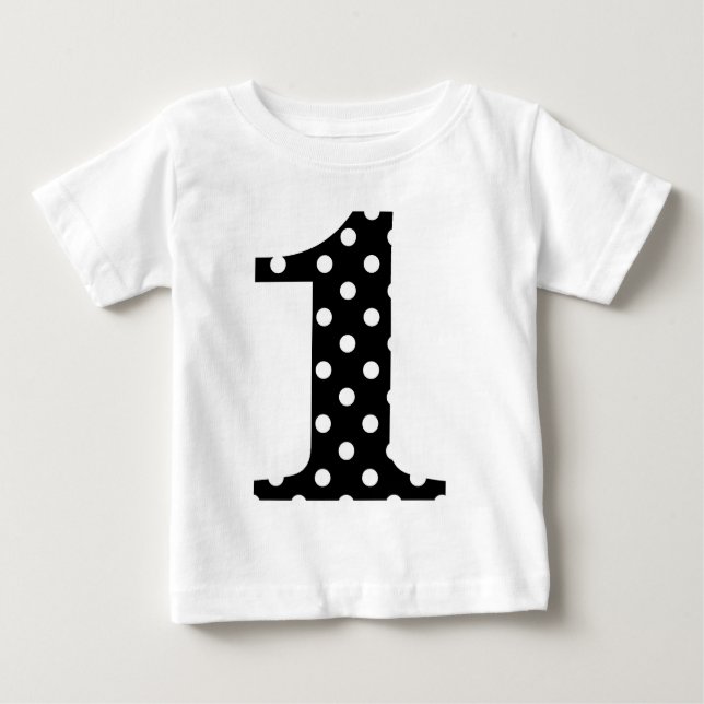 Polka Dot Black and White One Baby T-shirt (Vorderseite)