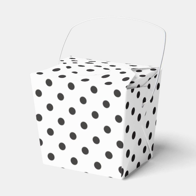 Polka Dot Black and White Wedding Party Geschenkschachtel (Vorderseite)