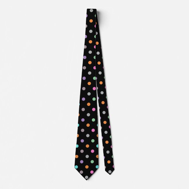Polka Dot BLACK PASTEL PATTERN KRAWATTE (Vorderseite)