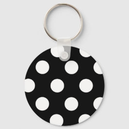 Polka Dot Black und White Schlüsselanhänger