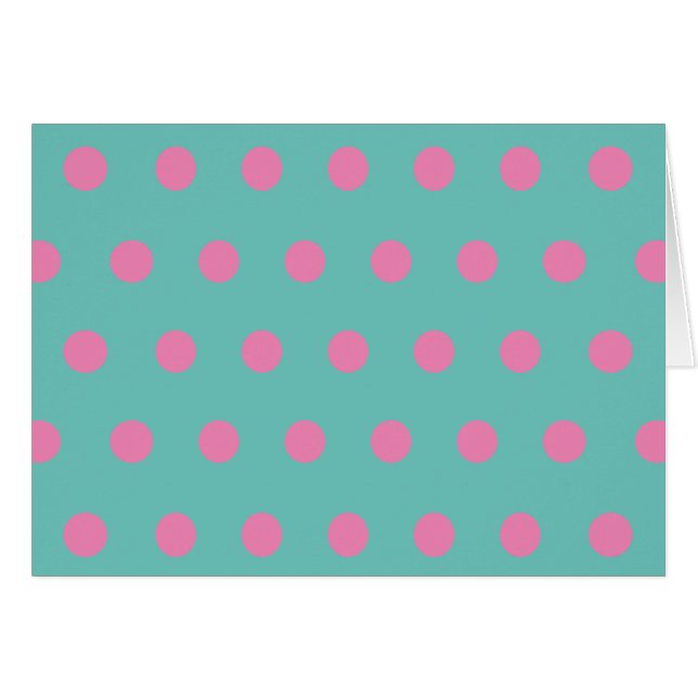 Polka Dot Blank Cards (Aqua & Pink) (Vorderseite (Horizontal))
