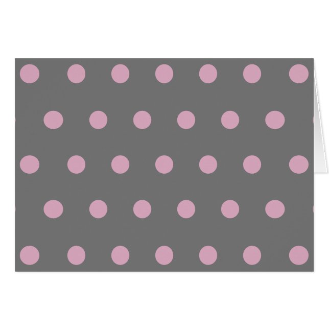 Polka Dot Blank Cards (dunkelgrau und weich rosa) (Vorderseite (Horizontal))