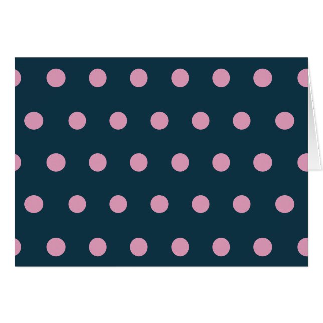 Polka Dot Blank Cards (Midnight Blue & Soft Pink) (Vorderseite (Horizontal))