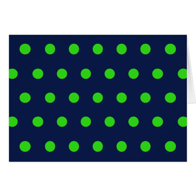 Polka Dot Blank Cards (Navy Blue & Lime Green) (Vorderseite (Horizontal))
