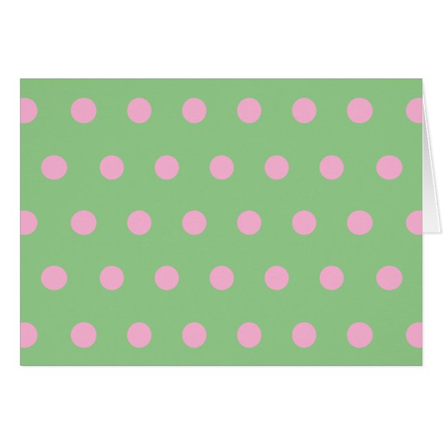 Polka Dot Blank Cards (Sage Green & Pastel Pink) (Vorderseite (Horizontal))