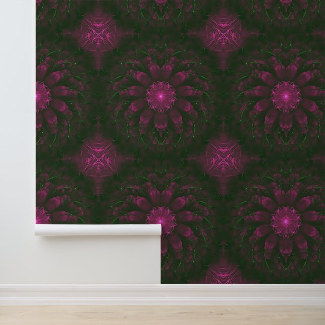 Polka Dot Bloom – Botanische Fraktal-Kunst Tapete (Anwendung)