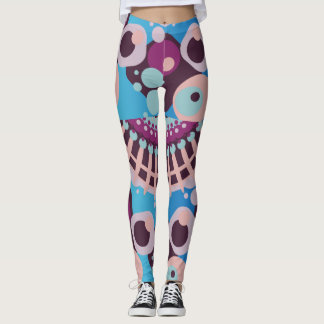 Polka Dot Blubble Farbe Abstrakt Schwarz Leggings