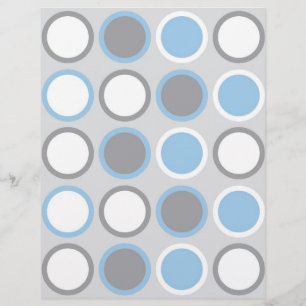 Polka Dot Blue Gray Baby Scrapbook Paper