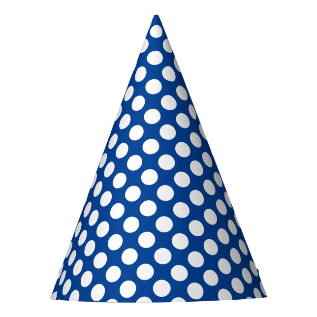 Polka Dot Blue Party Hat Partyhütchen (Vorderseite)