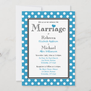 Polka Dot Blue Wedding Einladung