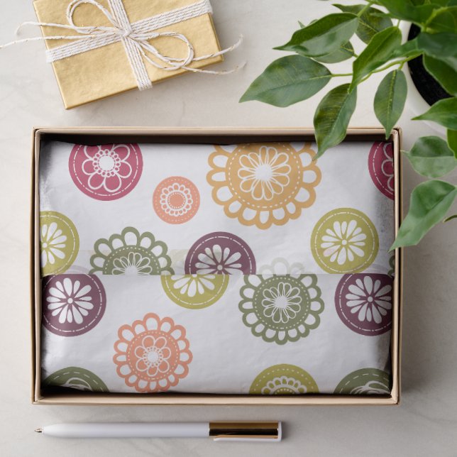 Polka Dot Blumen -  Seidenpapier (Geschenk)
