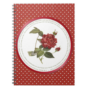 Polka Dot Blumengrüße - Rote Rose Notizblock