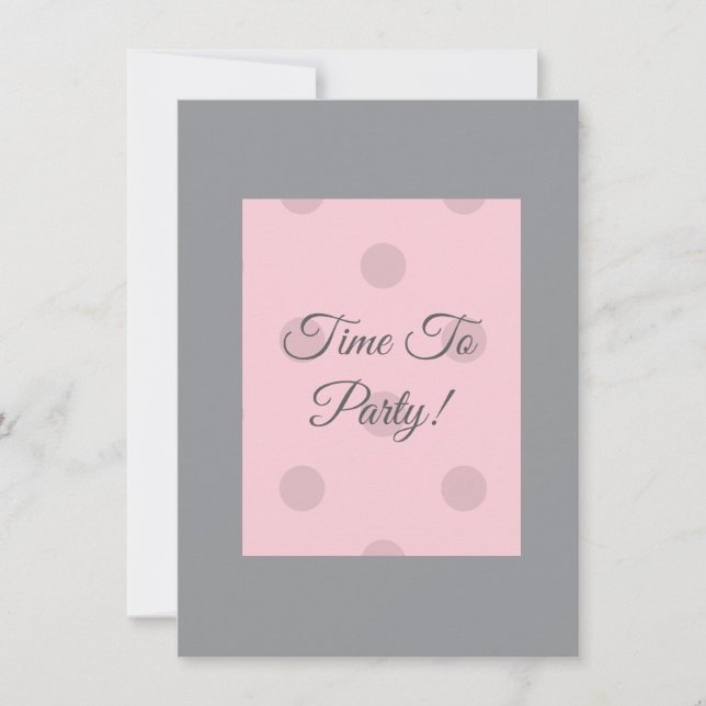 Polka Dot Blush Pink Einladung (Vorderseite)