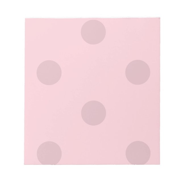 Polka Dot Blush Pink Notepad Notizblock (Vorderseite)