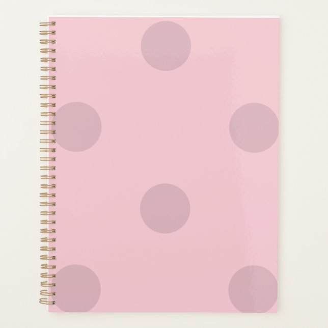 Polka Dot Blush Pink Notepad Planer (Vorderseite)