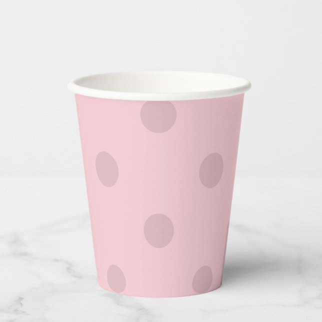 Polka Dot Blush Pink Pappbecher (Vorderseite)